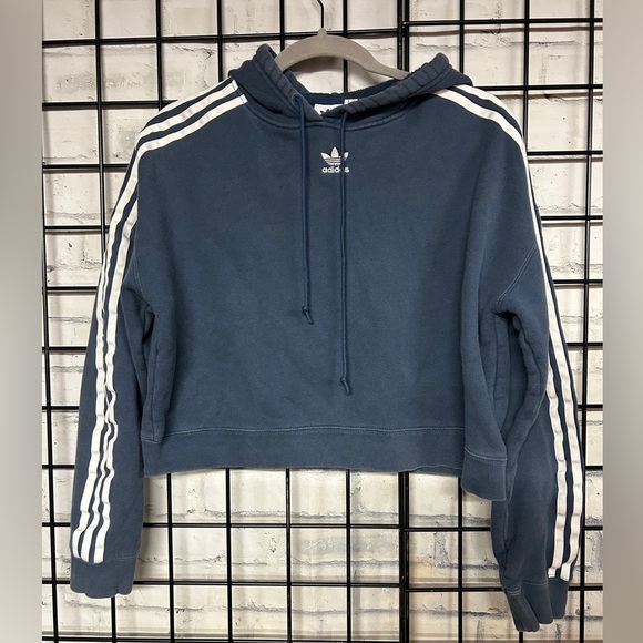 Adidas Cropped Hooded Sweatshirt - Picture 1 of 4
